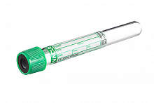 Пробірка VACUETTE PREMIUM з LH Lithium Heparin 13x100, 6 мл, зелений ковпачок - чорне кільце (50 шт./уп.)