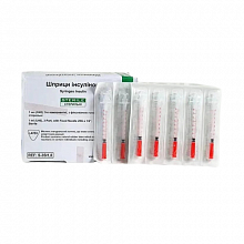 Шприц інсуліновий U-40, 1 мл (голка 0.33x13 мм), 100 шт./уп., MEDICARE
