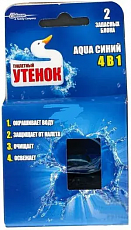 Гель твердий для унітазу підвісний з кошиком DUCK Аква 4в1 (синій), 2х40 г Гель твердий для унітазу підвісний з кошиком DUCK Аква 4в1 (синій), 2х40 г