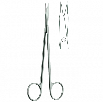 Ножиці Рейнольдса, зігнуті, тонкі кінці, тупокінцеві, 160 мм Ножиці Рейнольдса, зігнуті, тонкі кінці, тупокінцеві, 160 мм