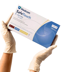 Рукавички латексні оглядові, білі Medicom (полегшені, без пудри), 100 шт./уп. Розмір: S