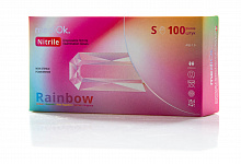 Перчатки нитриловые неопудр. RAINBOW, разноцветные (100 шт./уп.). Размер: S