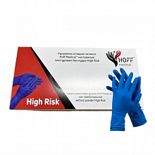 Рукавички латексні High Risk (19.5 г), Hoff Medical (50 шт./уп.). Розмір: XL