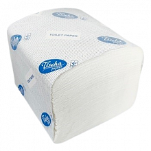 Туалетная бумага листовая 2-слойная из целлюлозы (200 листов/уп.), Tisha