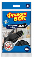 Перчатки латексные Фрекен Бок BLACK, M (10 шт./уп.)