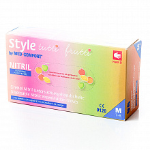 Перчатки нитриловые Style Tutti Frutti, разноцветные (4 цвета), 4.0 г (96 шт./уп.). Размер: M