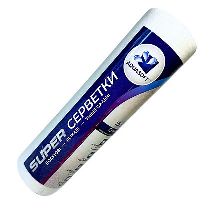 Серветки Aquasoft гладкі в рулоні, 25х30 см (30 шт./уп.) Серветки Aquasoft гладкі в рулоні, 25х30 см (30 шт./уп.)