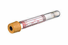 Пробирка VACUETTE PREMIUM с CAT Serum Separator Clot Activator 13x100, 5 мл, золотистый колпачок - золотистое кольцо (50 шт./уп.) Пробирка VACUETTE PREMIUM с CAT Serum Separator Clot Activator 13x100, 5 мл, золотистый колпачок - золотистое кольцо (50 шт./уп.)