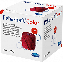 Бинт когезивный фиксирующий Peha-Haft Color, красный, 8 см х 20 м