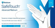 Перчатки нитриловые текстур., без пудры SafeTouch Advanced Platinum White, белые, 3.5 г, Medicom S (100 шт./уп.)