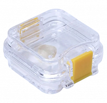 Мембанний бокс для зберігання імплантів, 55х50.2х25 мм, прозорий бокс з жовтим замком Мембанний бокс для зберігання імплантів, 55х50.2х25 мм, прозорий бокс з жовтим замком