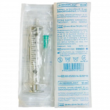 Шприц инъекционный 2-компонентный 10 мл, игла 21 G х 1 1/2" (0.8 х 38 мм), Luer Slip, Гемопласт (1 шт./уп.) Шприц инъекционный 2-компонентный 10 мл, игла 21 G х 1 1/2" (0.8 х 38 мм), Luer Slip, Гемопласт (1 шт./уп.)