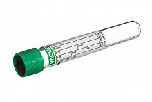 Пробірка VACUETTE з LH Lithium Heparin 16x100, 9 мл, зелений ковпачок - чорне кільце (без різьби) (50 шт./уп.)