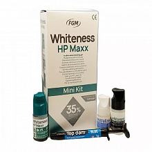 Whiteness HP MAXX – материал для отбеливания зубов, 35% перекись водорода, набор 4 г + жидкий коффердам Whiteness HP MAXX – материал для отбеливания зубов, 35% перекись водорода, набор 4 г + жидкий коффердам