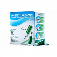 Ланцет безпечний Medlance plus Ехtra, стерильний, голка 21G з глибиною проникнення 2.4 мм (200 шт./уп.)