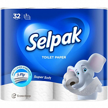 Туалетний папір Selpak Pro целюлозний, 3-шаровий (32 шт./уп.)