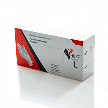 Перчатки латексные белые HOFF MEDICAL (текстурированные, без пудры) (100 шт./уп.). Размер: L