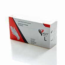 Перчатки латексные белые HOFF MEDICAL (текстурированные, без пудры) (100 шт./уп.). Размер: L Перчатки латексные белые HOFF MEDICAL (текстурированные, без пудры) (100 шт./уп.). Размер: L