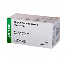 Серветки спиртові одноразового використання 56х65 мм MEDICARE (100 шт./уп.)