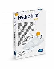 Пов'язка плівкова з абсорбуючою подушечкою Hydrofilm Plus (Гідрофілм Плюс), 5х7.2 см