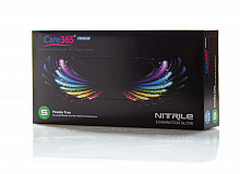 Рукавички нітрилові чорні, текстуровані 3.5 г, Care365 premium (100 шт./уп.). Розмір: S