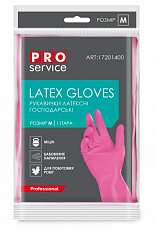 Перчатки латексные розовые PRO service Professional, M (1 пара/уп.)