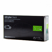 Рукавички нітрилові, чорні Nitrylex PF Black (текстур., неопудрені) (100 шт./уп.). Розмір: S Рукавички нітрилові, чорні Nitrylex PF Black (текстур., неопудрені) (100 шт./уп.). Розмір: S