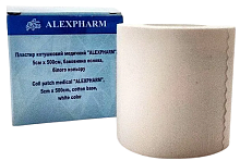 Пластир медичний котушковий ALEXPHARM на бавовняній основі білий, 5х500 см (6 шт./уп.)