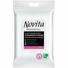 Влажные салфетки для интимной гигиены NOVITA PROFESSIONAL с растительным комплексом (15 шт./уп.)