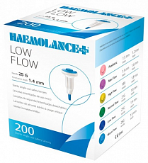 Ланцети стерильні HAEMOLANCE Plus LOW FLOW, голка 25G з глибиною проникнення 1.4 мм (200 шт./уп.) Ланцети стерильні HAEMOLANCE Plus LOW FLOW, голка 25G з глибиною проникнення 1.4 мм (200 шт./уп.)
