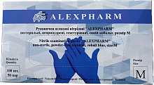 Рукавички нітрилові ALEXPHARM, текстуровані, неопудрені, Синій кобальт, 3.2 г (100 шт./уп.), р. M