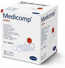 Салфетки из нетканого материала Medicomp extra (Медиком Экстра) 7.5х7.5 см (25х2 шт./уп.)