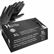 Рукавички нітрилові HOFFEN текстуровані, неопудрені, Чорні, 5.0 (100 шт./уп.) р. XL Рукавички нітрилові HOFFEN текстуровані, неопудрені, Чорні, 5.0 (100 шт./уп.) р. XL