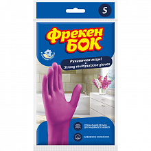 Перчатки резиновые универсальные розовые Фрекен Бок, S (1 пара/уп.)
