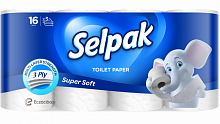 Туалетний папір Selpak білий, 3-шаровий (16 шт./уп.)