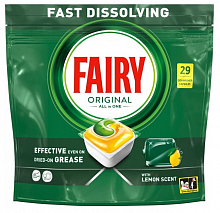 Капсули для посудомийних машин FAIRY Original Все в 1 Лимон (29 шт./уп.)