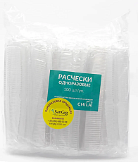 Одноразовий гребінець, пластик, білий (100 шт./уп.)