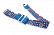 Жгут автоматический плоский с пряжкой из поликарбоната 48х2.5. Рисунок: Синяя клеточка