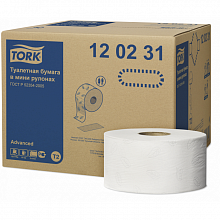 Туалетная бумага Tork Advanced мини-рулон, целлюлозная, 2-слойная, 170 м, Т2 (12 шт./уп.)