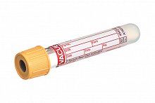 Пробирка VACUETTE PREMIUM с CAT Serum Separator Clot Activator 13x75, 3.5 мл, золотистый колпачок - золотистое кольцо (50 шт./уп.) Пробирка VACUETTE PREMIUM с CAT Serum Separator Clot Activator 13x75, 3.5 мл, золотистый колпачок - золотистое кольцо (50 шт./уп.)