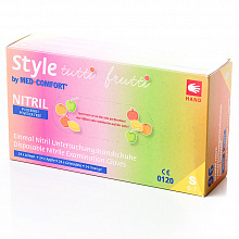 Перчатки нитриловые Style Tutti Frutti, разноцветные (4 цвета), 4.0 г (96 шт./уп.). Размер: S