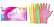Перчатки нитриловые неопудр. RAINBOW, разноцветные (100 шт./уп.). Размер: M