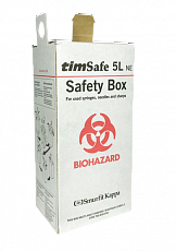 Контейнер для утилізації використаних шприців і голок TimSafe 5L NE (з картону)