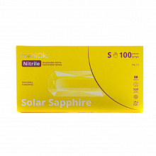Перчатки нитриловые неопудренные SOLAR SAPPHIRE, желтые (100 шт./уп.). Размер: S